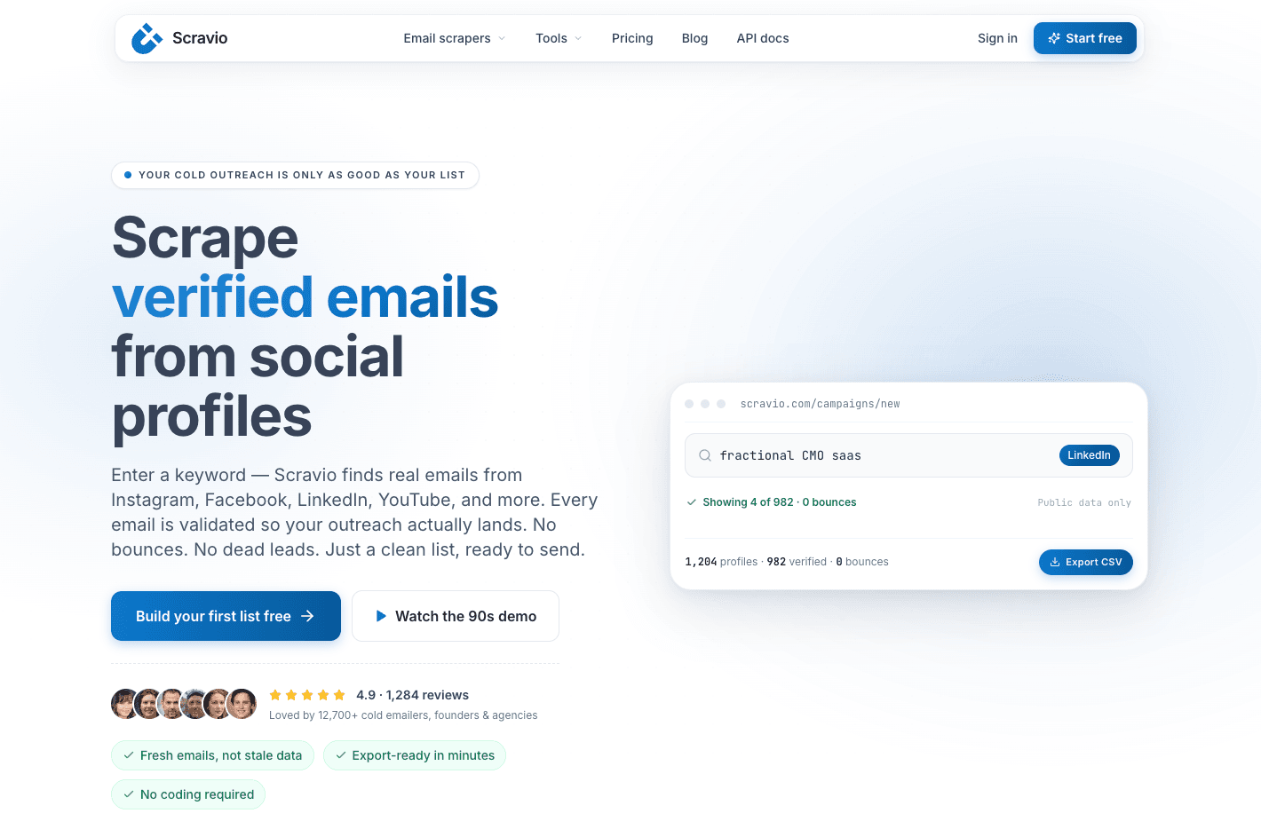 Scravio versus other YouTube email scrapers side-by-side comparison