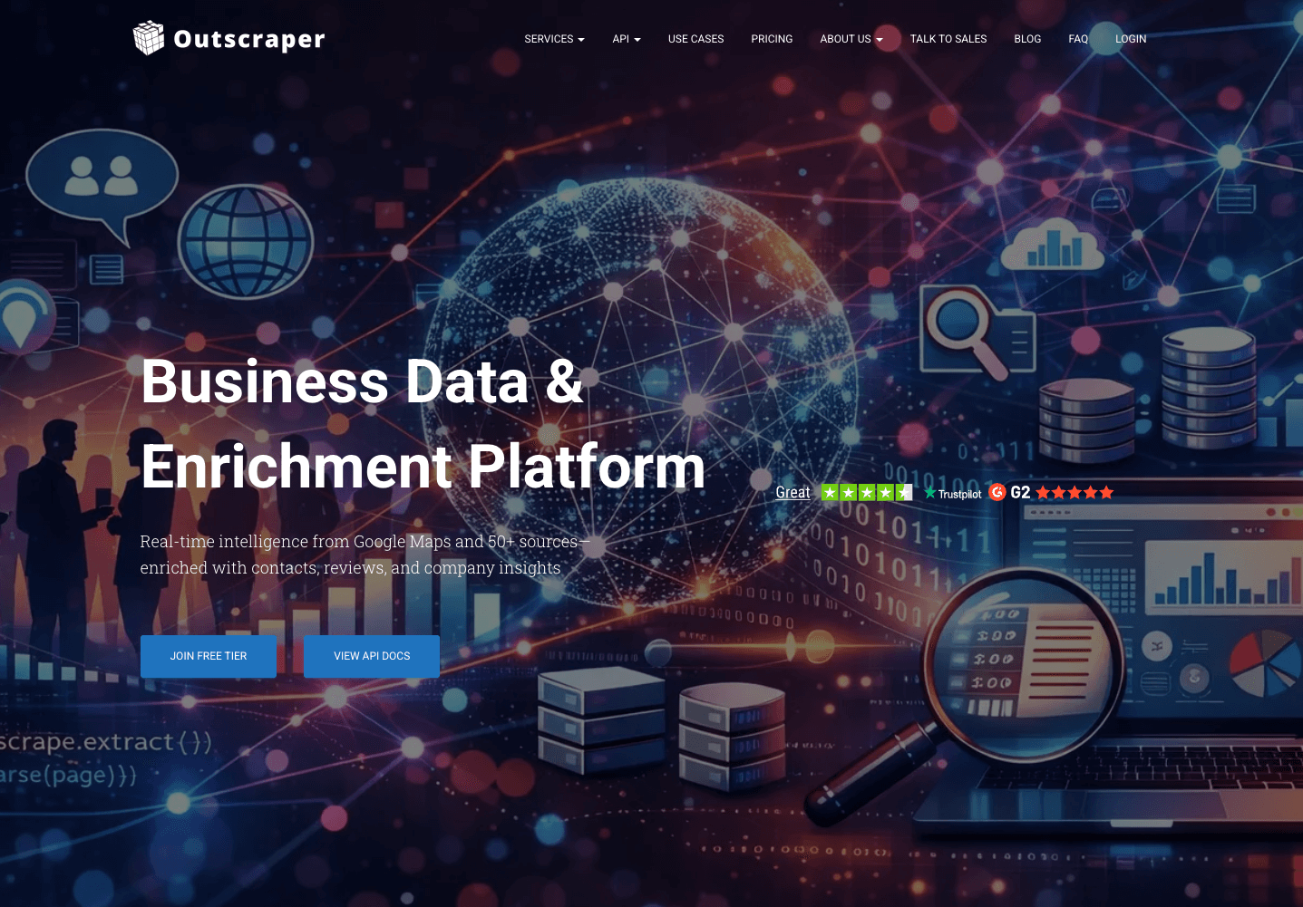 Outscraper domain-based email extraction from public business sources