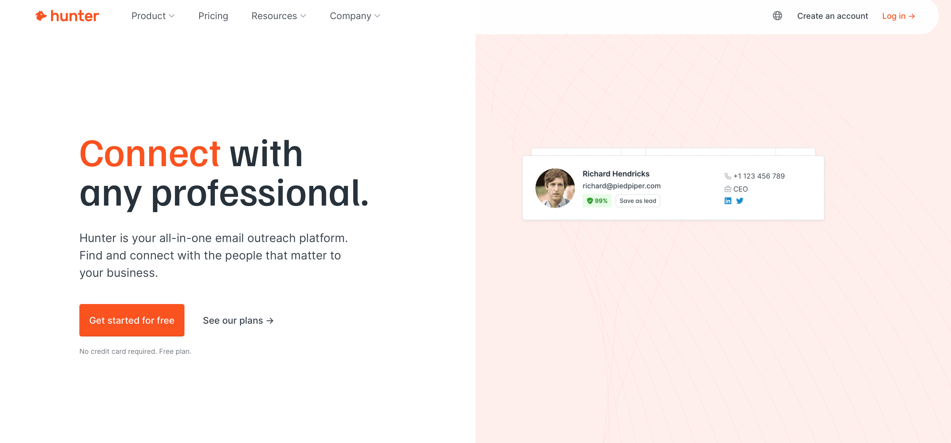 B2B email finder tools like Hunter.io and Apollo.io predicting email addresses from name and domain patterns