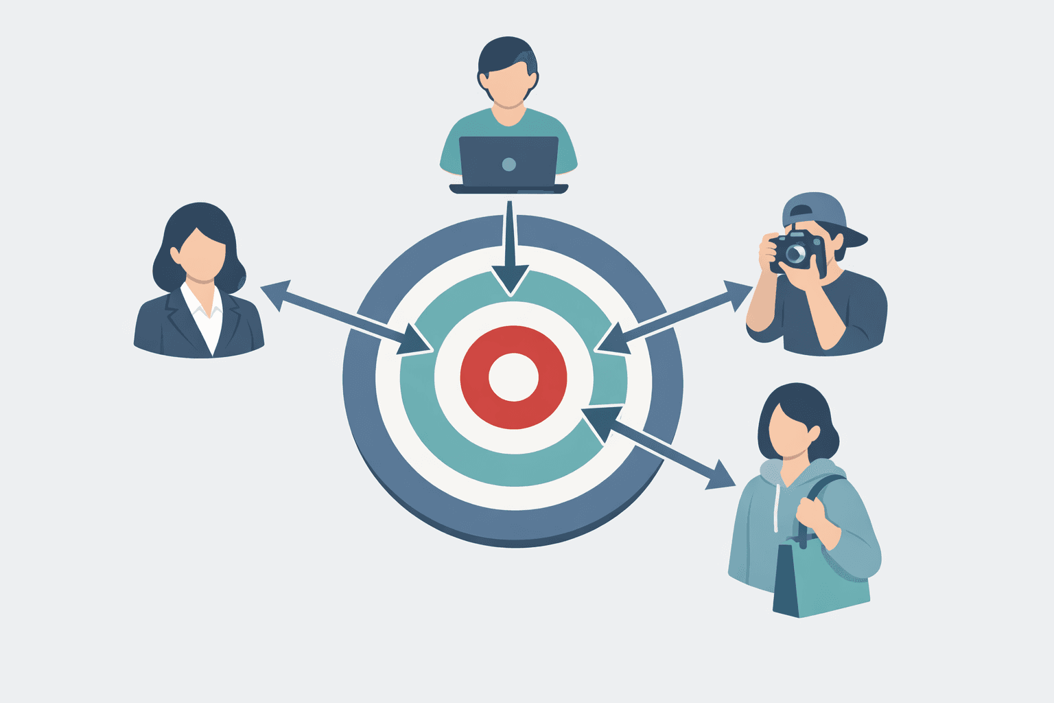 Ideal customer profile targeting worksheet showing industry, role, company size, location, and intent signals