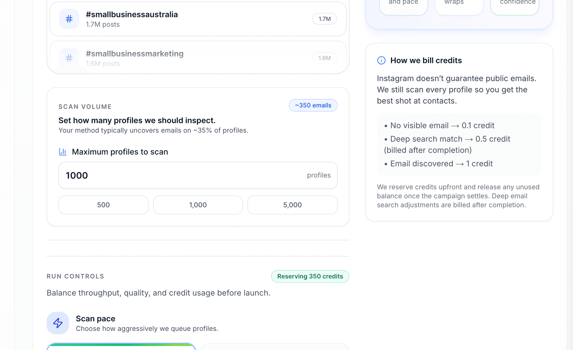 Scravio expected results selection