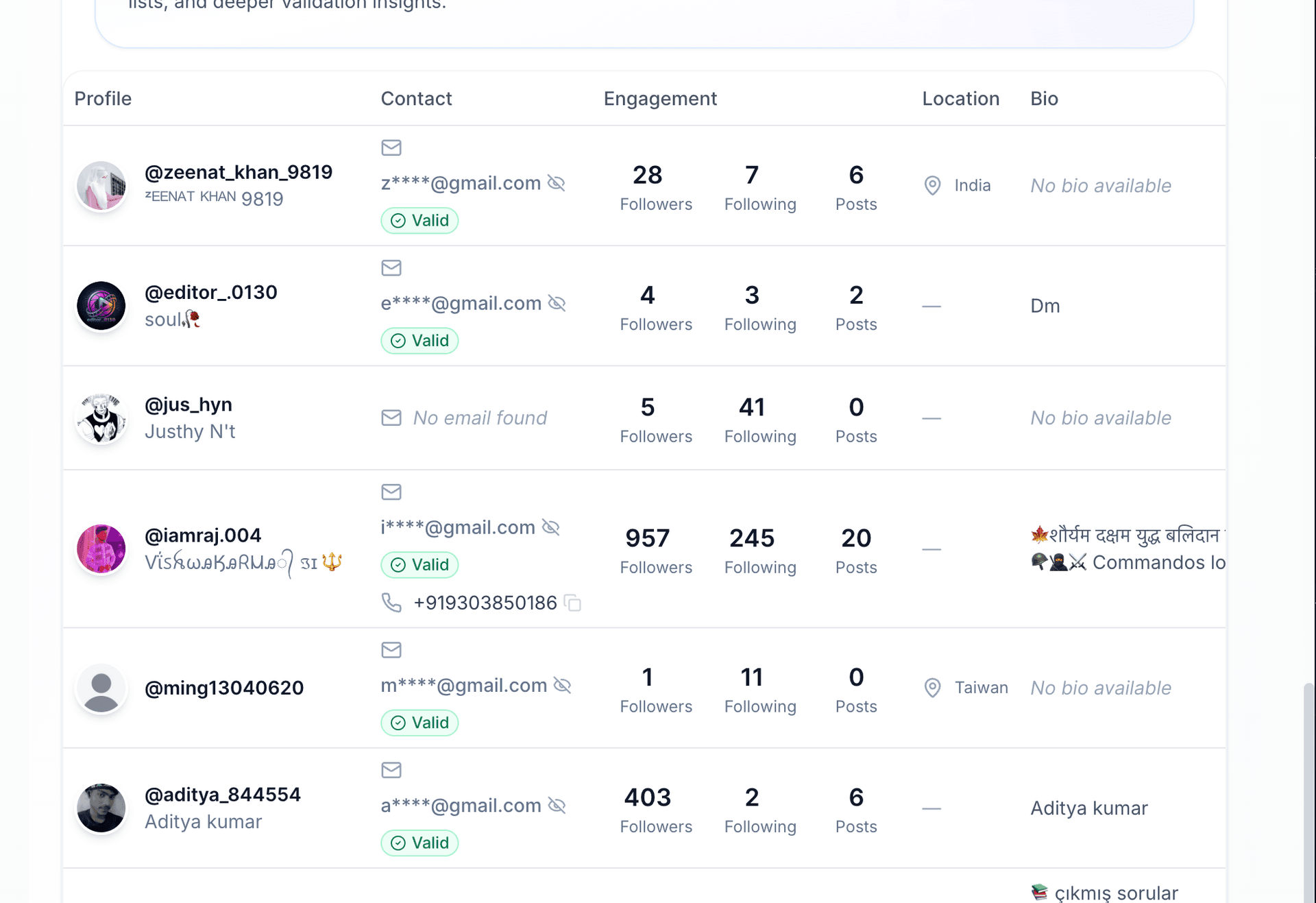 Scravio export interface showing CSV and Excel download options