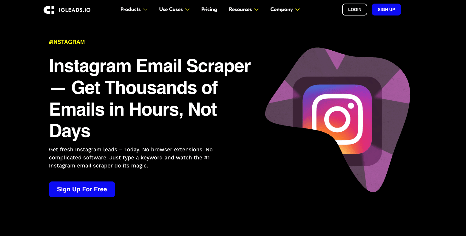 IGLeads Instagram email scraping tool