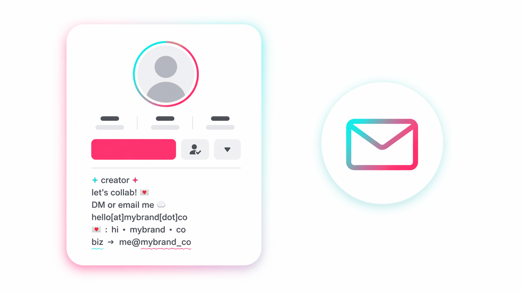 TikTok profile bio displaying a business email address for brand partnerships