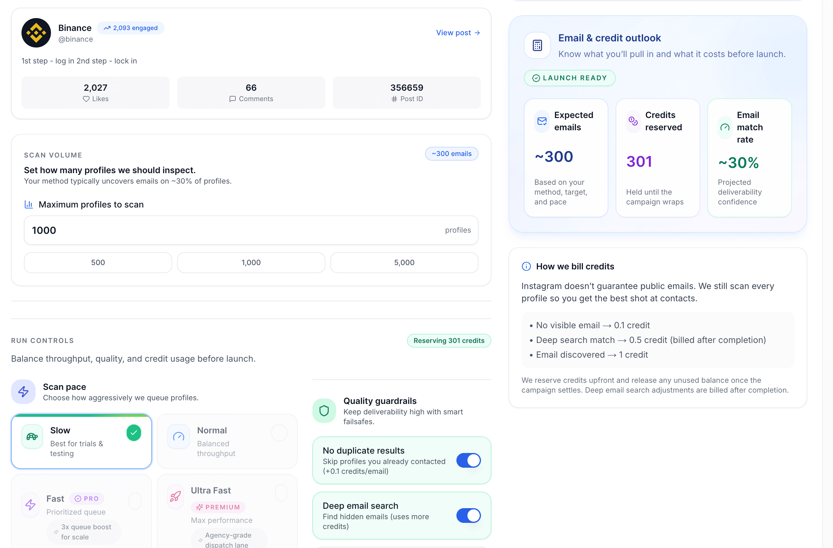 Scravio scanning post commenters and extracting profile data