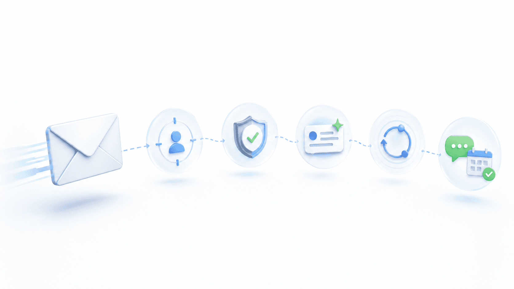 Cold email campaign workflow showing the journey from targeting and verification to message, follow-up, and reply