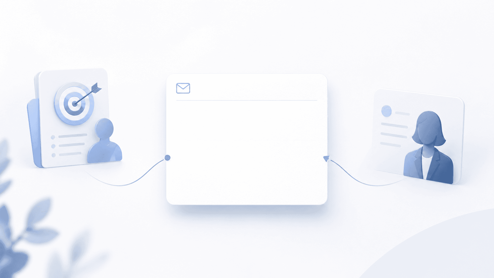 Cold email ICP and ideal customer profile illustration with target persona icons